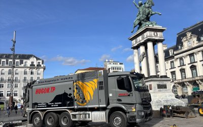 Chantier d'aspiration place de Jaude